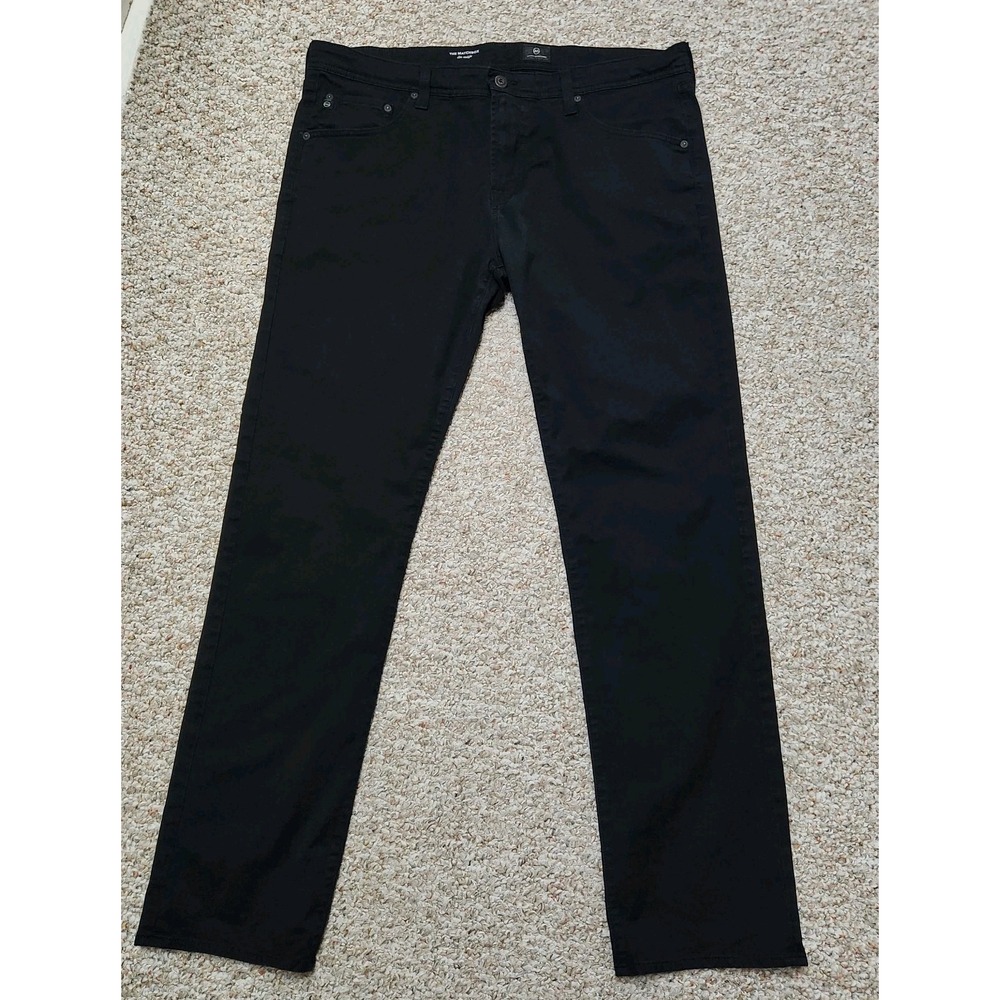 AG Adriano Goldschmied The Matchbox Mens 38 Black Slim Straight USA Chino Pants